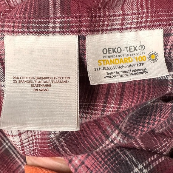 Land’s End Blake Shelton Red/Gray Plaid Button Down Flannel Shirt Size Large - Picture 6 of 10